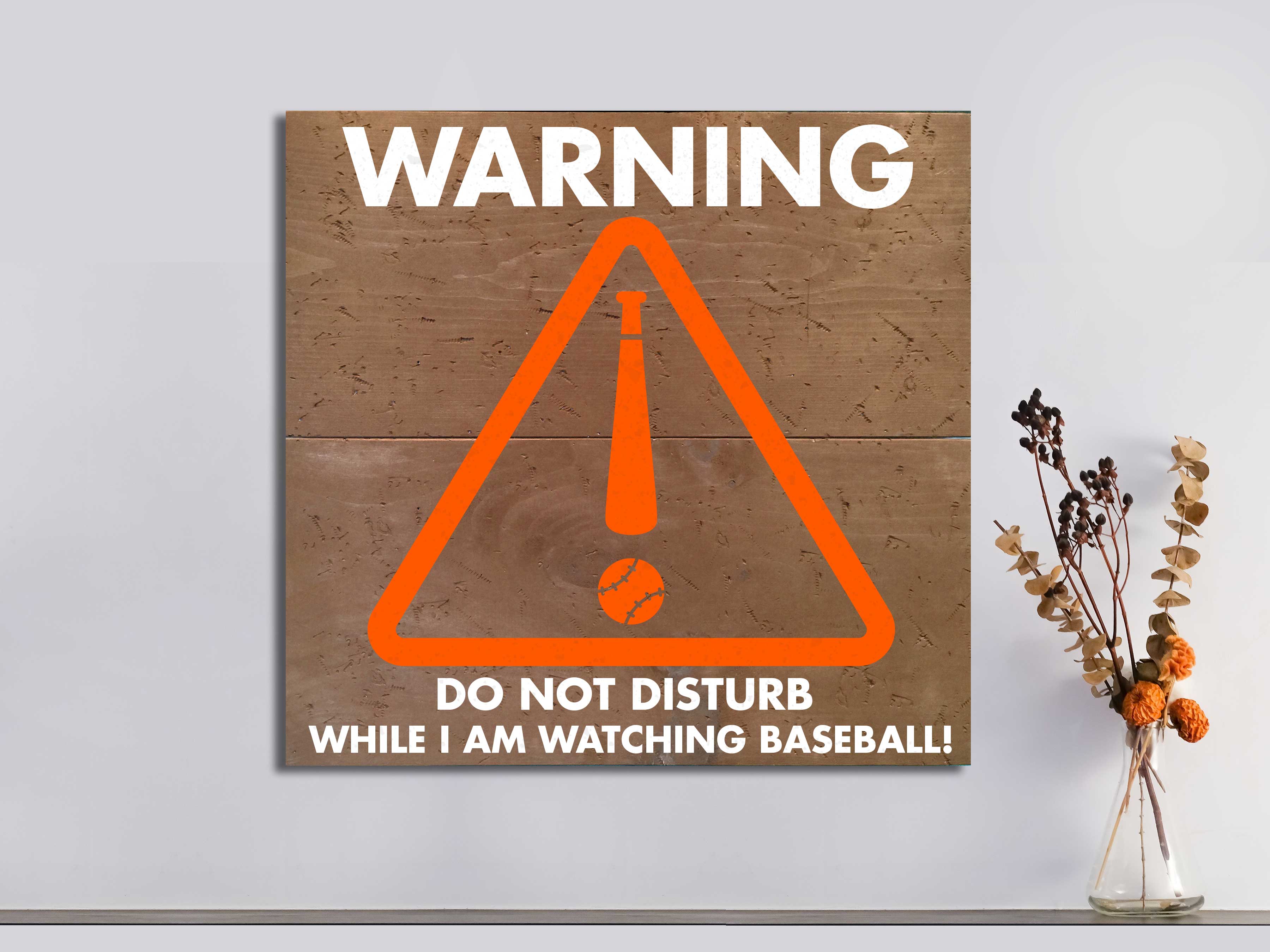 Warning Baseball 22×24