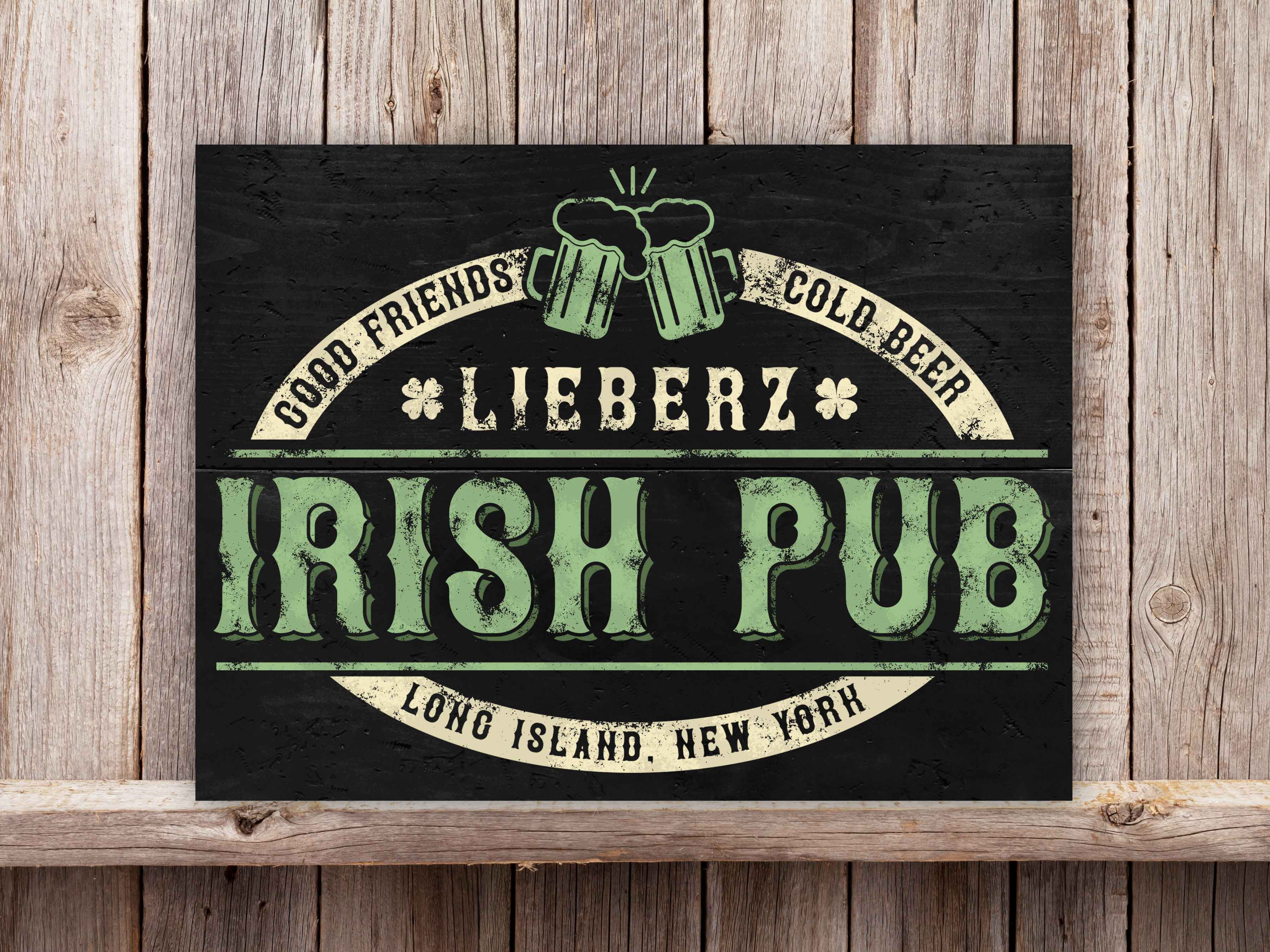 Family Name Irish Pub 22×24 – Barnyard Lane Wood Signs